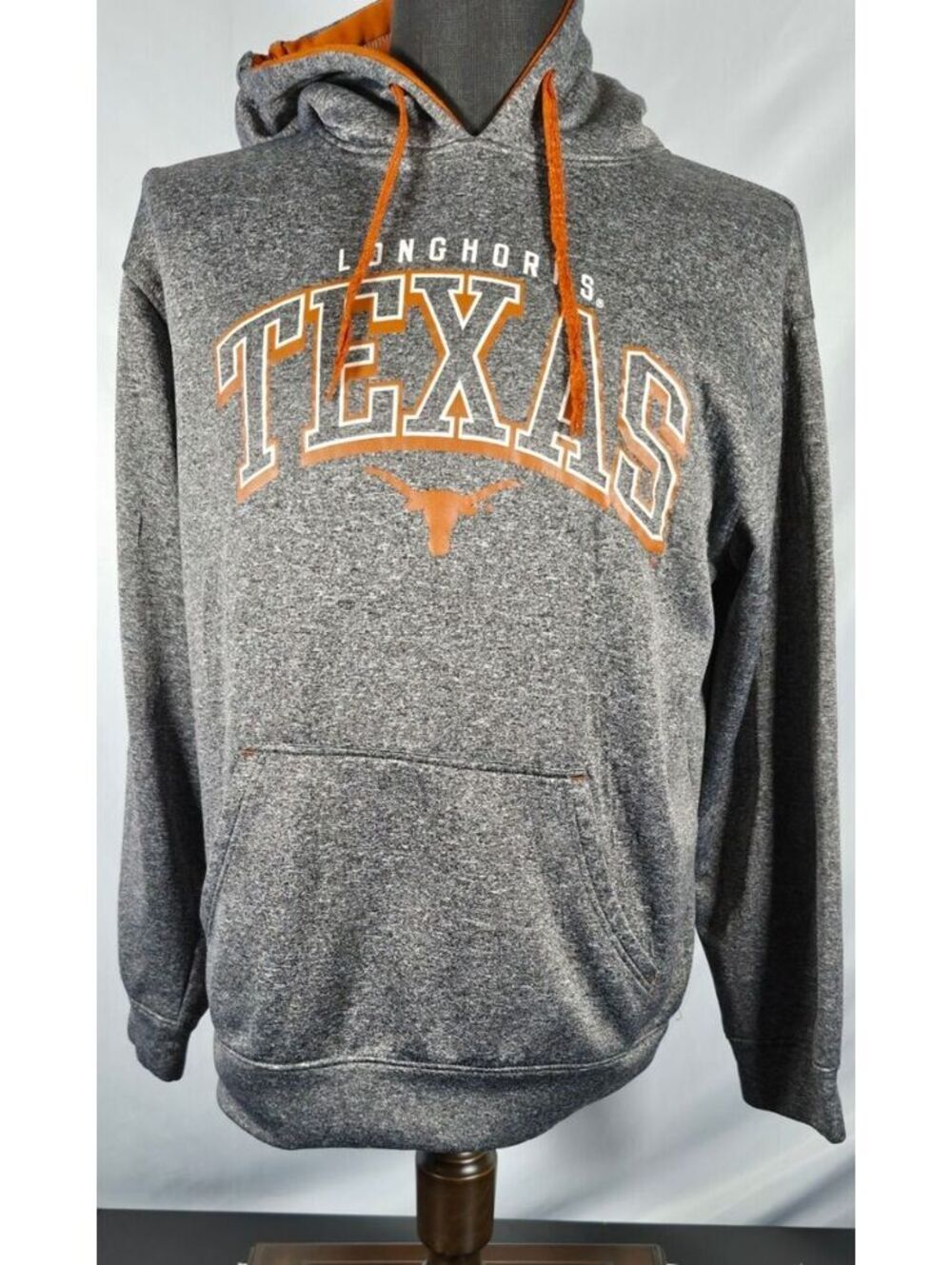 Texas Longhorns Majestic Section 101 Gray Orange Hoodie Mens Medium
